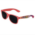 Coral Retro Tinted Lens Sunglasses - Full-Color Full-Arm Printed